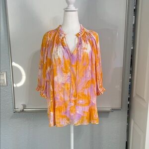 NWT Current Air Orange and Purple Blouse XL